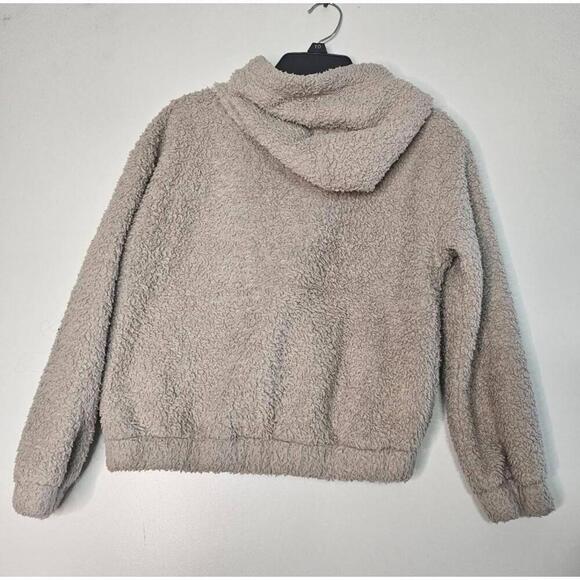 Patagonia Shroom Taupe Hooded Fleece Kangaroo Pocket Pullover Jacket - Picture 9 of 12